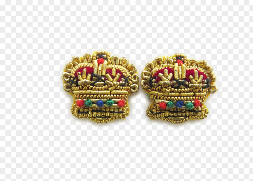 Gold Embroidery Earring PNG