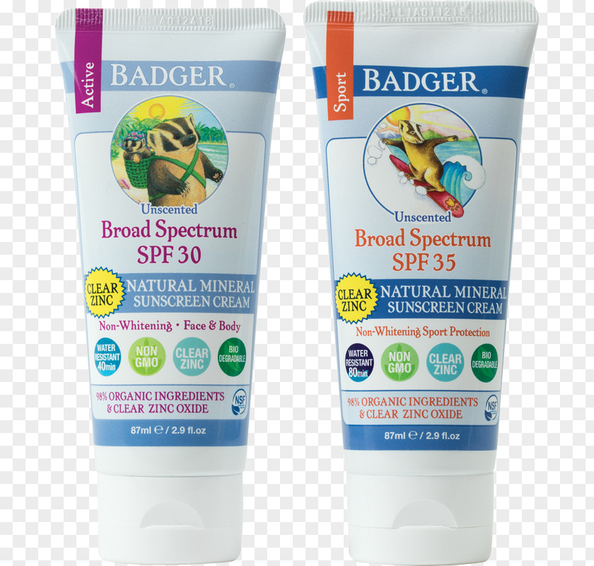Sunscreen Lip Balm Factor De Protección Solar Lotion Badger PNG