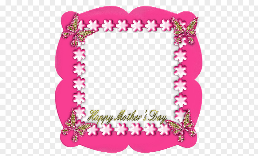 Mothers Day Watercolor Butterfly Pink Picture Frames Drawing PNG