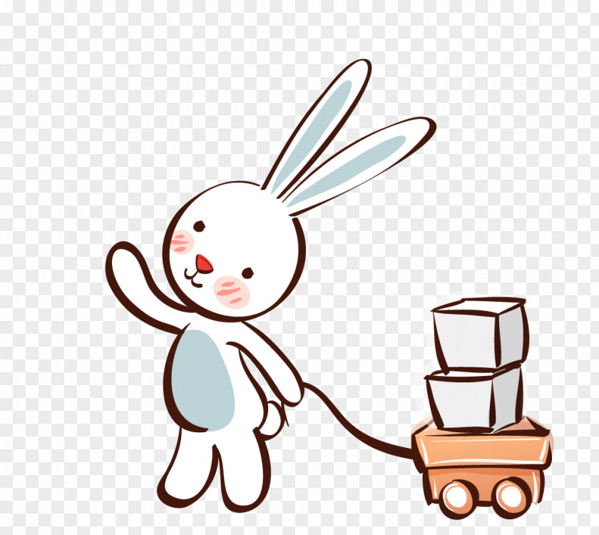Pull Rabbit Image Hare Cartoon PNG