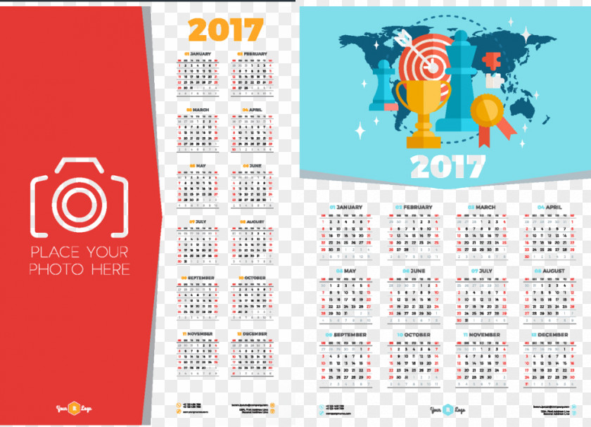 Red 2017 Calendar PNG