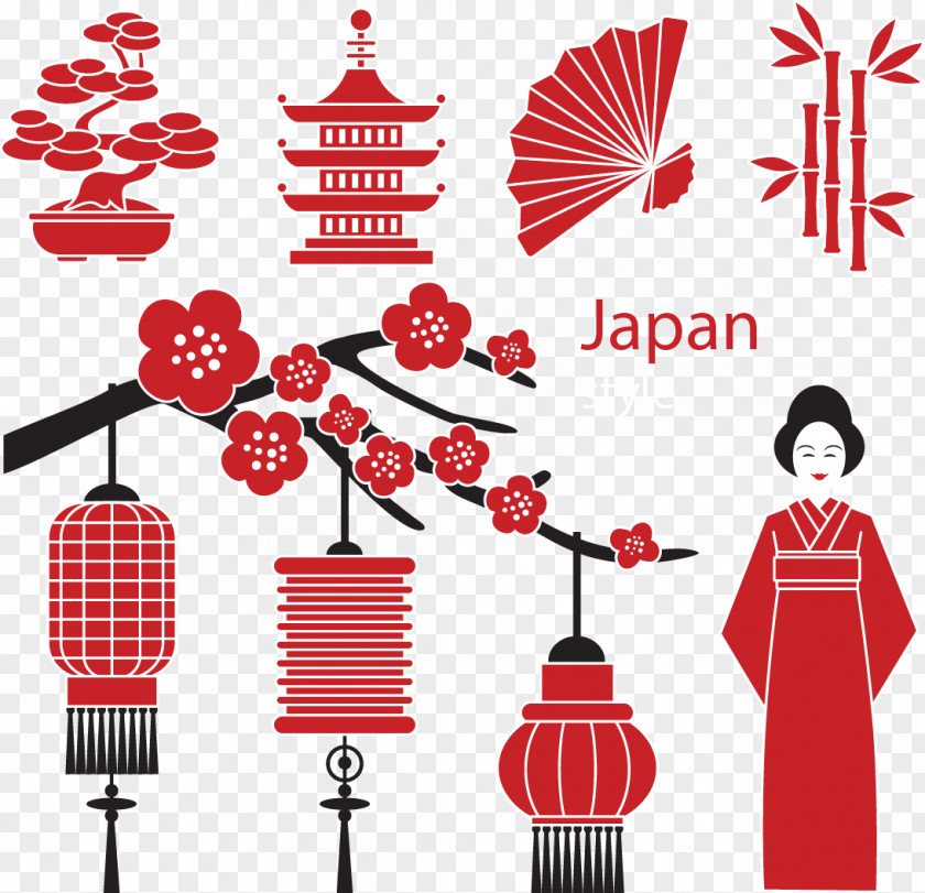 Vector Hand-painted Japanese Culture Japan Logo Euclidean Illustration PNG
