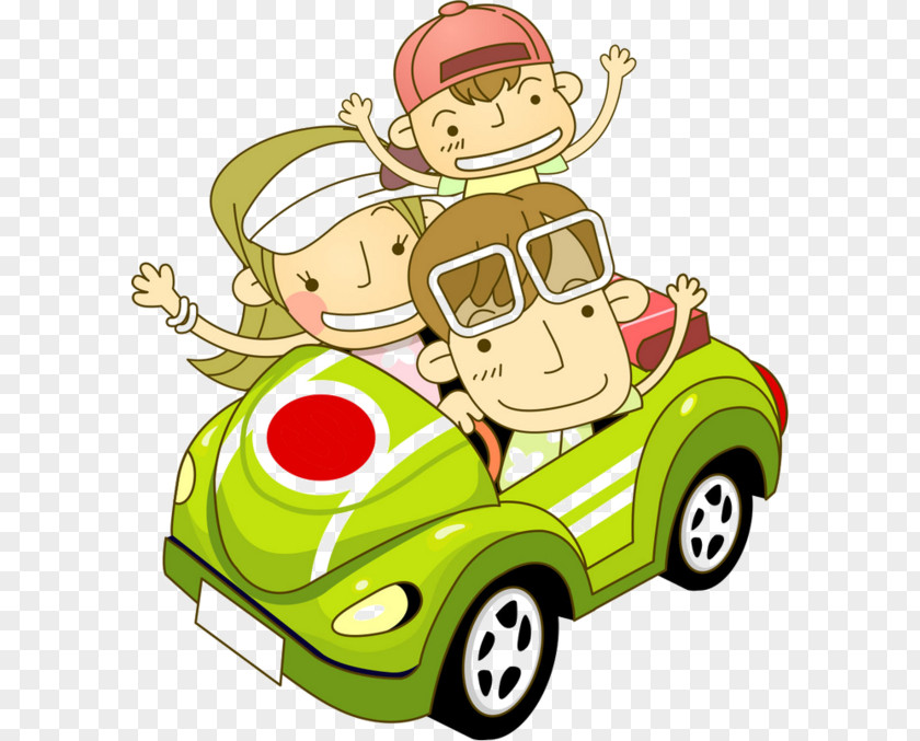 Cartoon Character Family Car Trips Child PNG