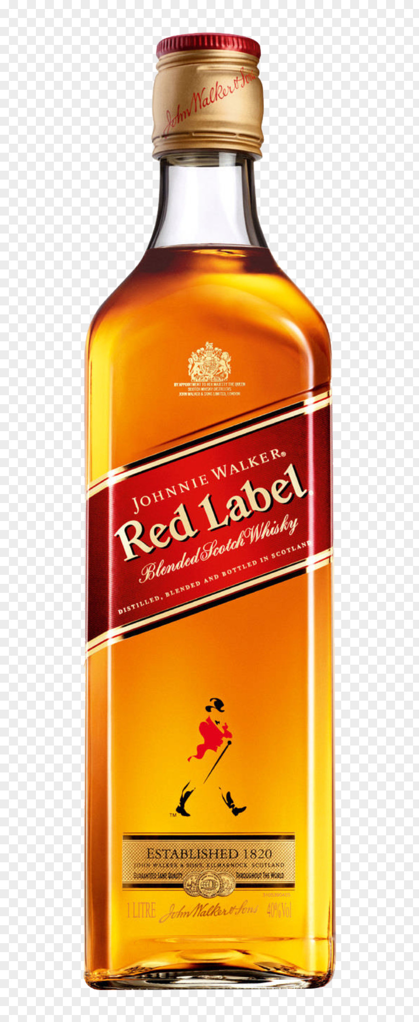 Cognac Scotch Whisky Blended Whiskey Liquor Johnnie Walker Label PNG