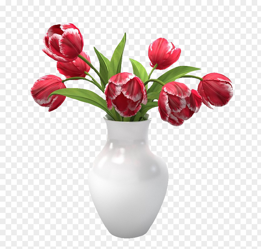 A Bouquet Of Red Flowers On White Edge Floral Design Flower Vase Tulip PNG