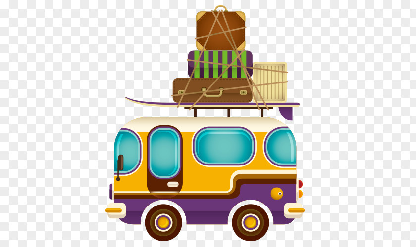 Driving Car Bus Travel Baggage PNG