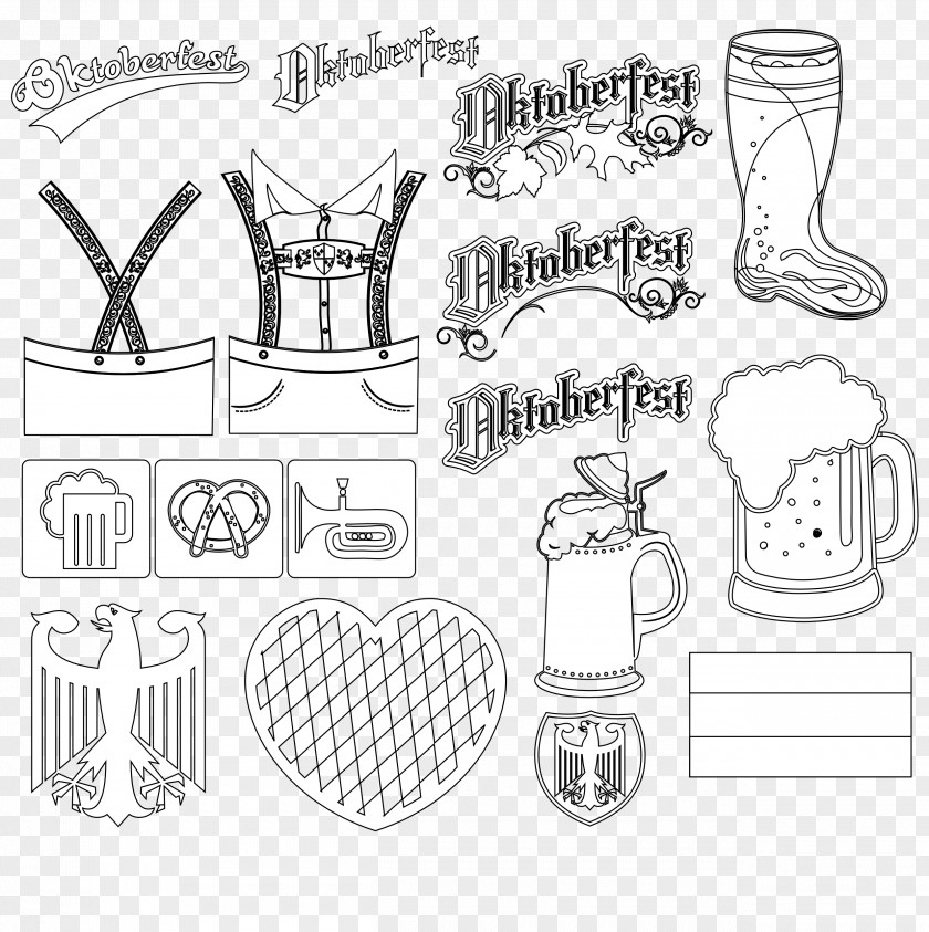 Oktoberfest Drawing Line Art Coloring Book PNG