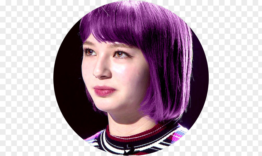 Purple Shannon Black Hair Coloring Bangs Asymmetric Cut PNG