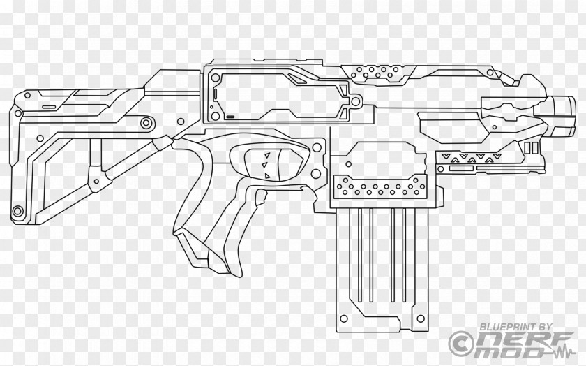 Toy Gun Firearm Nerf Blaster Coloring Book PNG