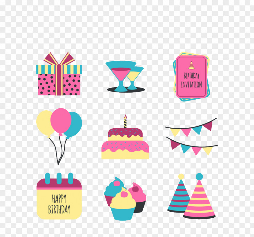 Cartoon Birthday Elements Cake Clip Art PNG