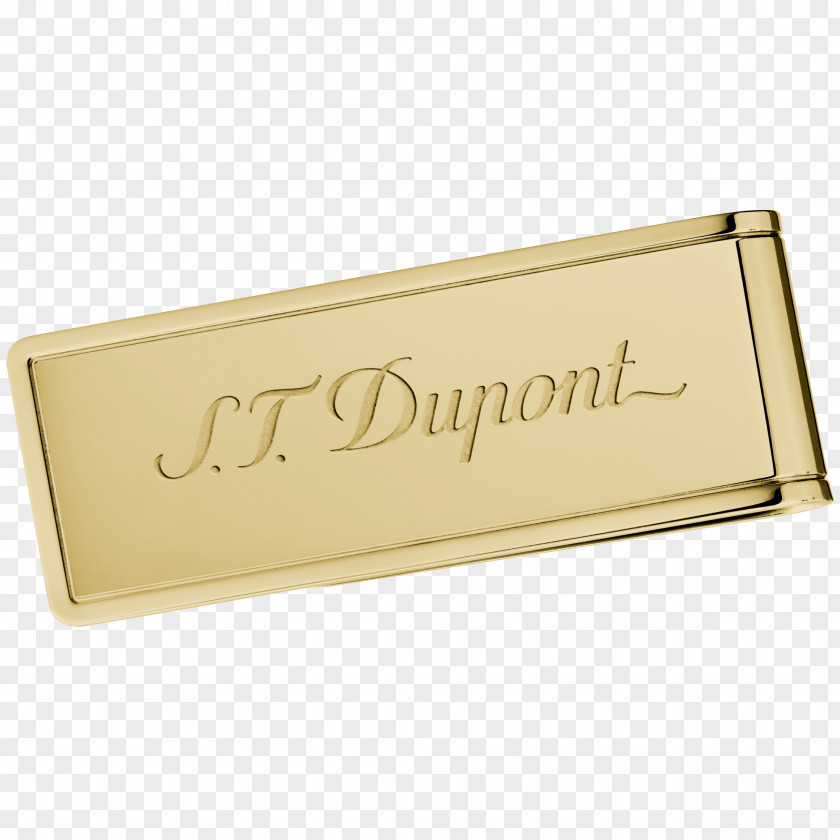 Dupont Accessories Yellow Gold PVD Money Clip Rectangle Coat Of Arms Banknote Pliers PNG