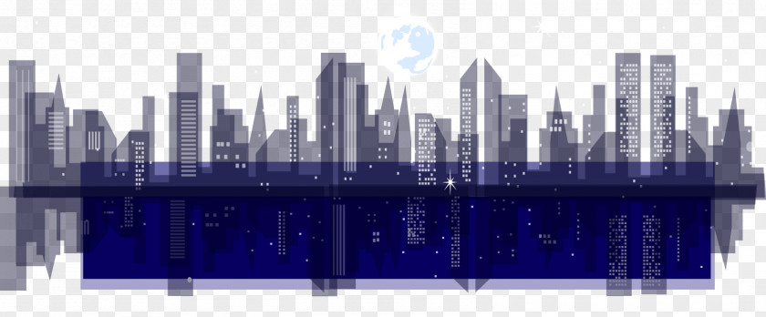Purple Vector Material Hand-painted City Euclidean PNG