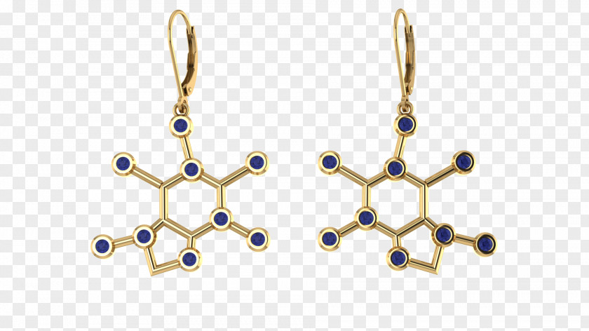Chocolate Molecule Earrings Earring Gold Body Jewellery Product Design PNG