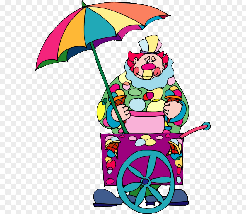 Clown Ice Cream Cone Cart Clip Art PNG