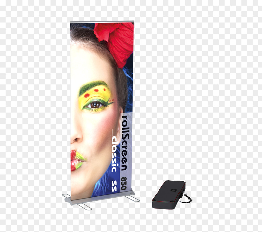 Roll Up Advertising Eyelash Point Of Sale Hair Coloring Display PNG