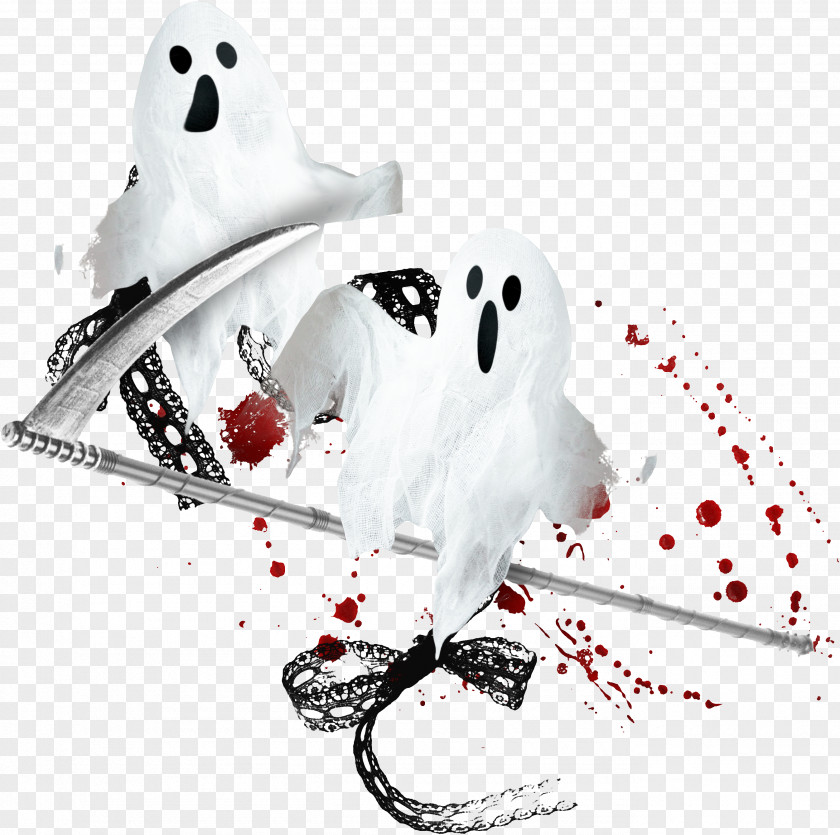 Beautifully Decorated Ghost Halloween Clip Art PNG