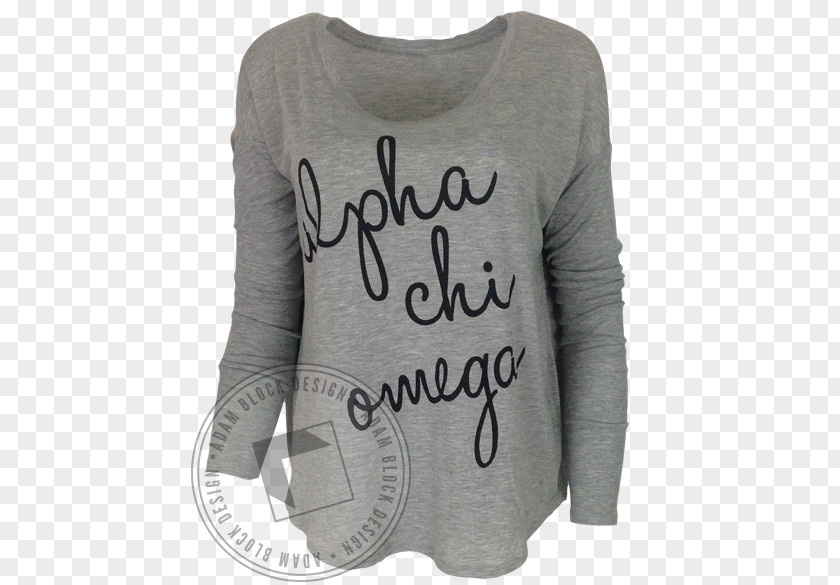 Chi Omega Long-sleeved T-shirt Shoulder Sweater PNG