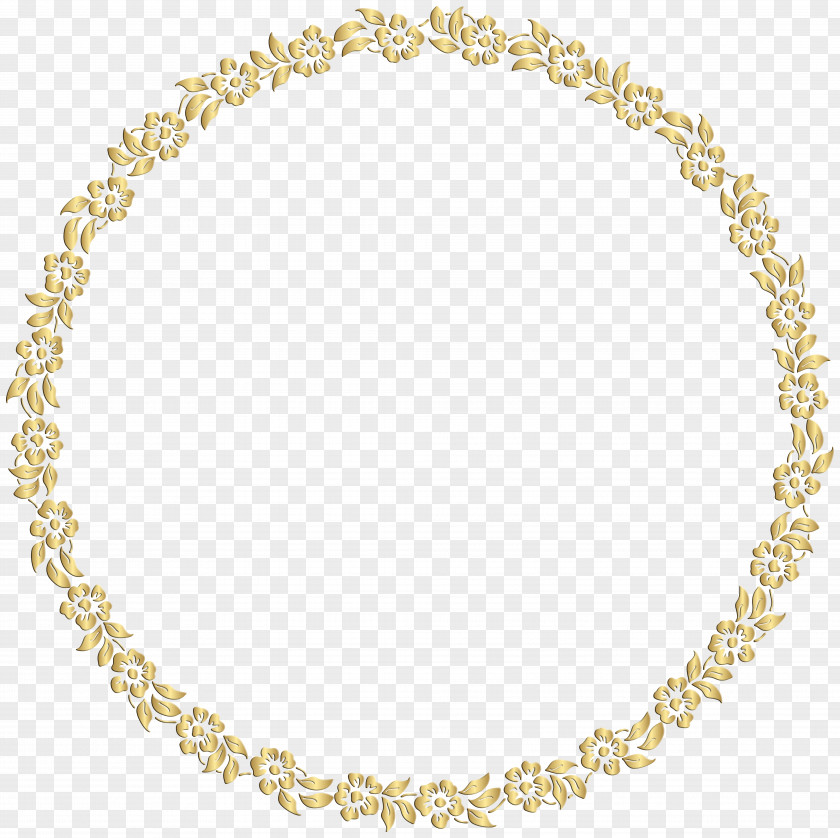 Golden Round Floral Border Transparent Clip Art Image Picture Frame Gold Mirror PNG