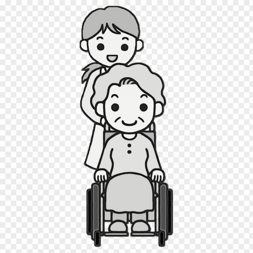 Old Age Health Care Wheelchair Caregiver Aged PNG