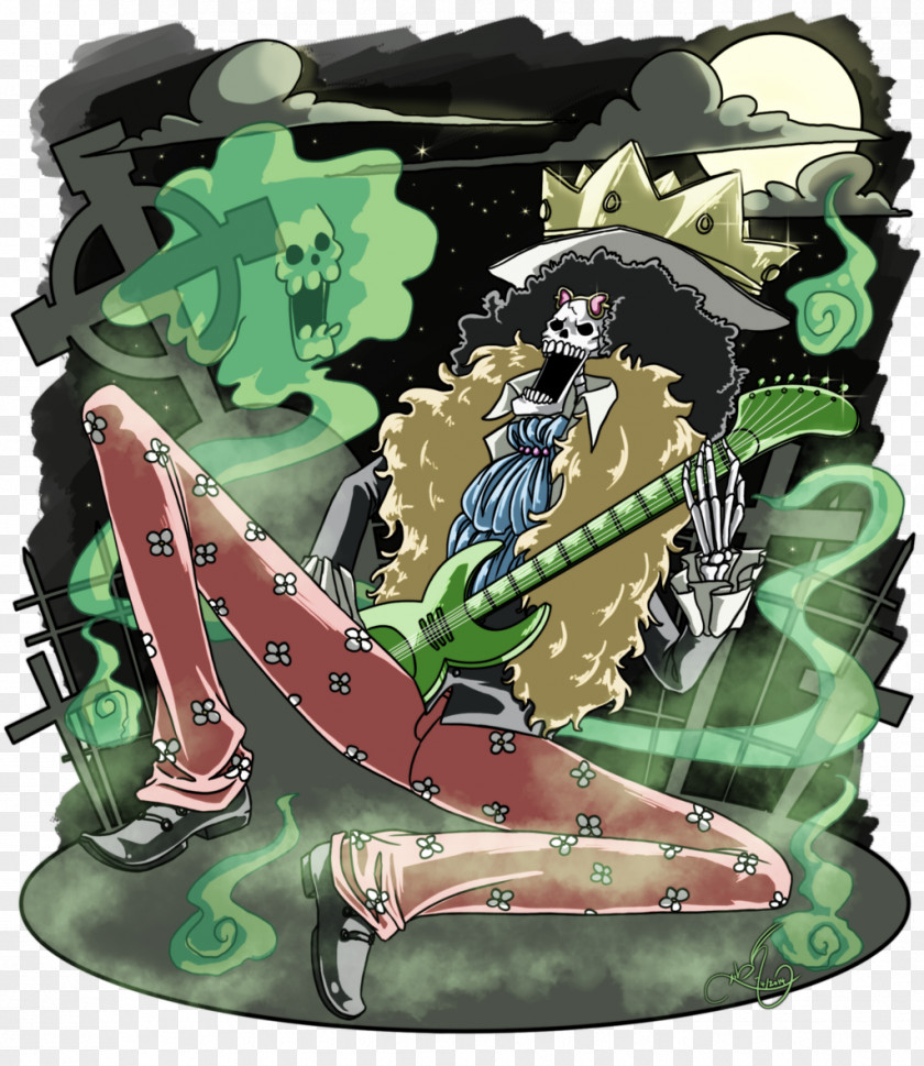 Brook Timeskip Art One Piece Character PNG