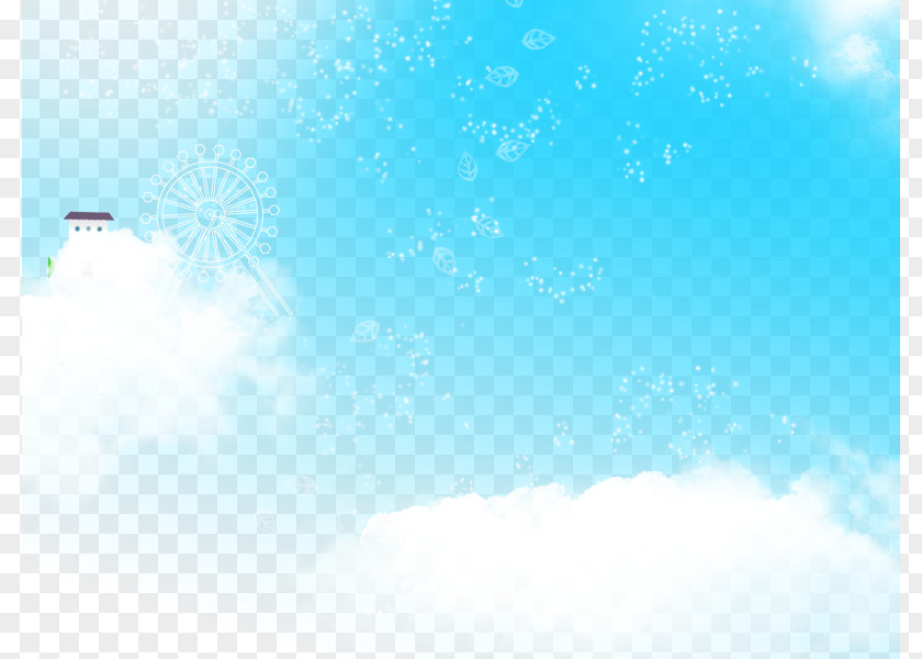 Cute Cartoon Background Air Travel Cumulus Sky Computer Wallpaper PNG