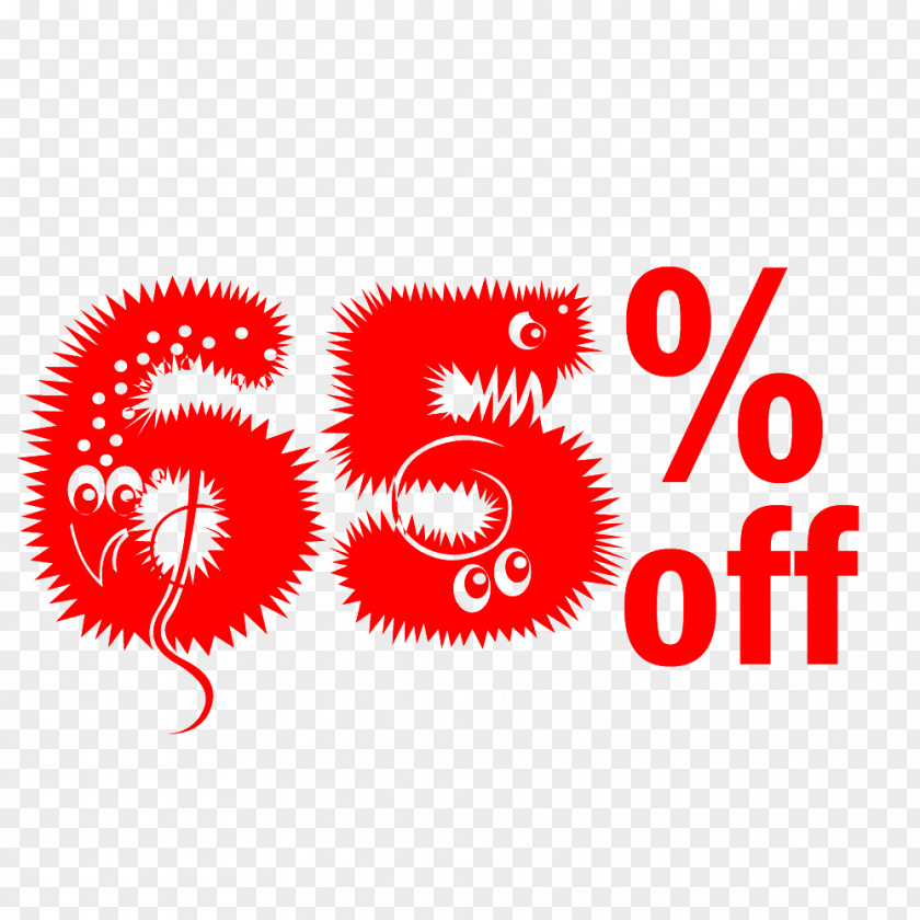 Cute Hairy Halloween 65% Off Discount Tag. PNG
