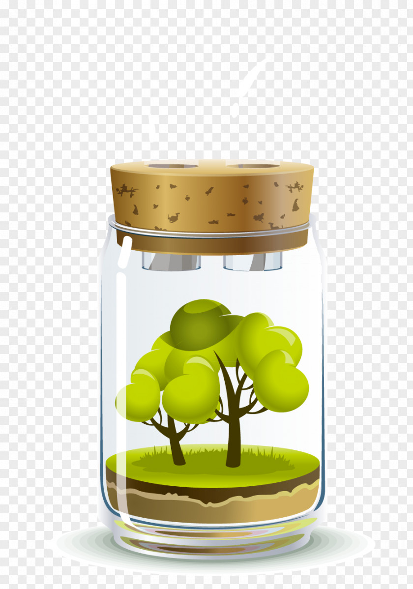 Green Bottle Oxygen Natural Environment Ecosystem Illustration PNG
