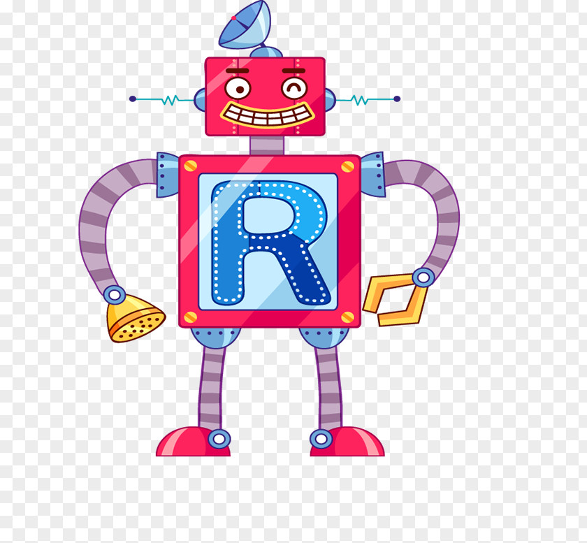 Robot Cartoon Illustration PNG