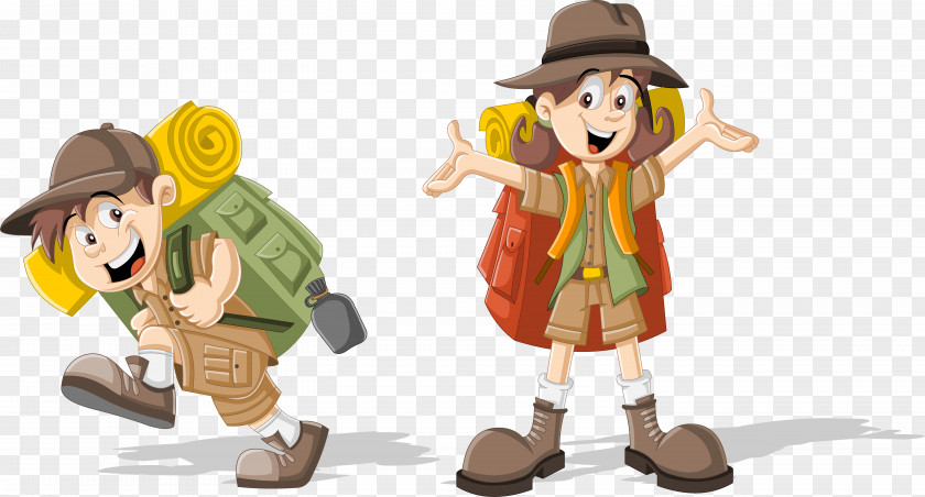 Children Character Design Backpack Scouting Clip Art PNG