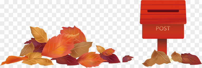 Mail Autumn Leaves Background Material Email Illustration PNG