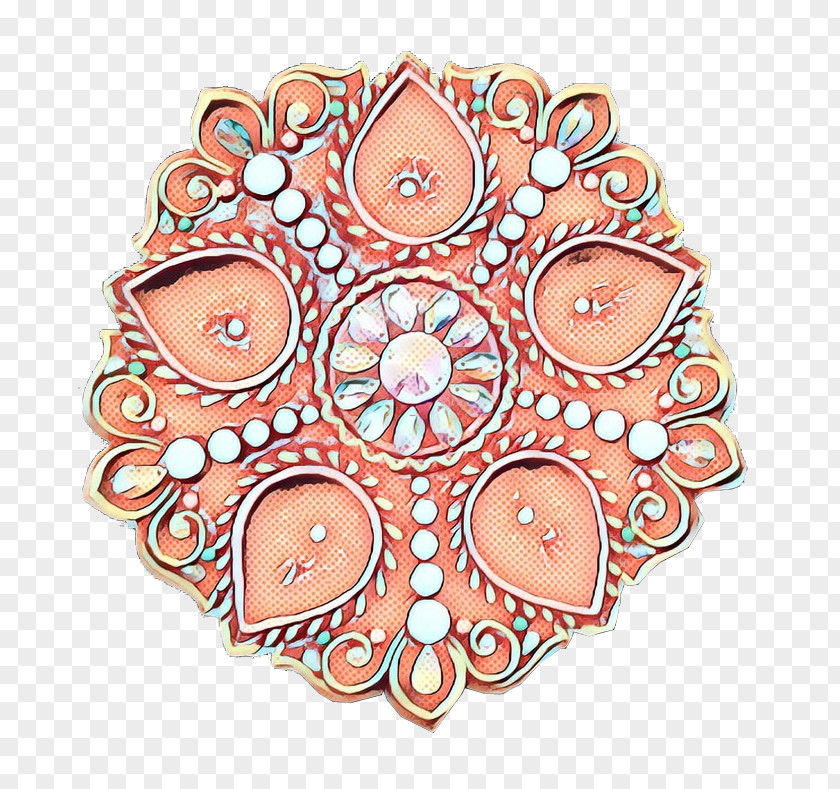 Peach Visual Arts Pink Pattern Circle Ornament Textile PNG
