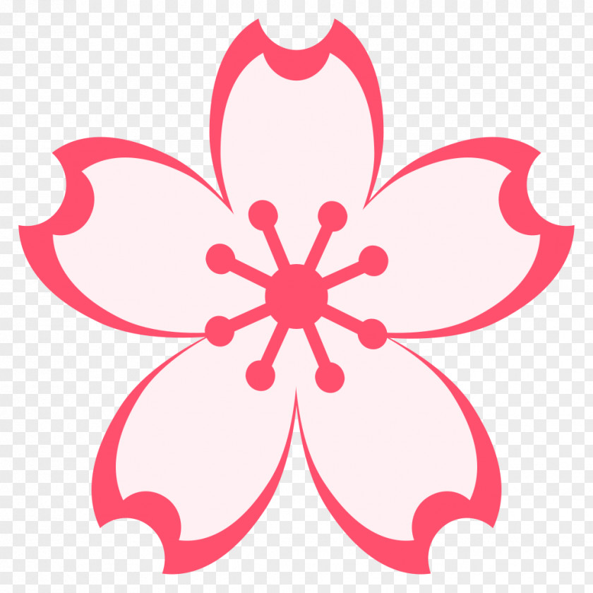 Cherry Blossom Emojipedia Flower Sticker PNG