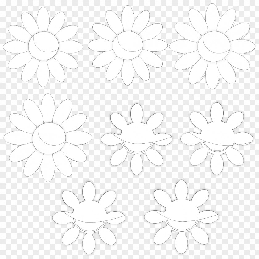 Circle Point Angle White Floral Design PNG