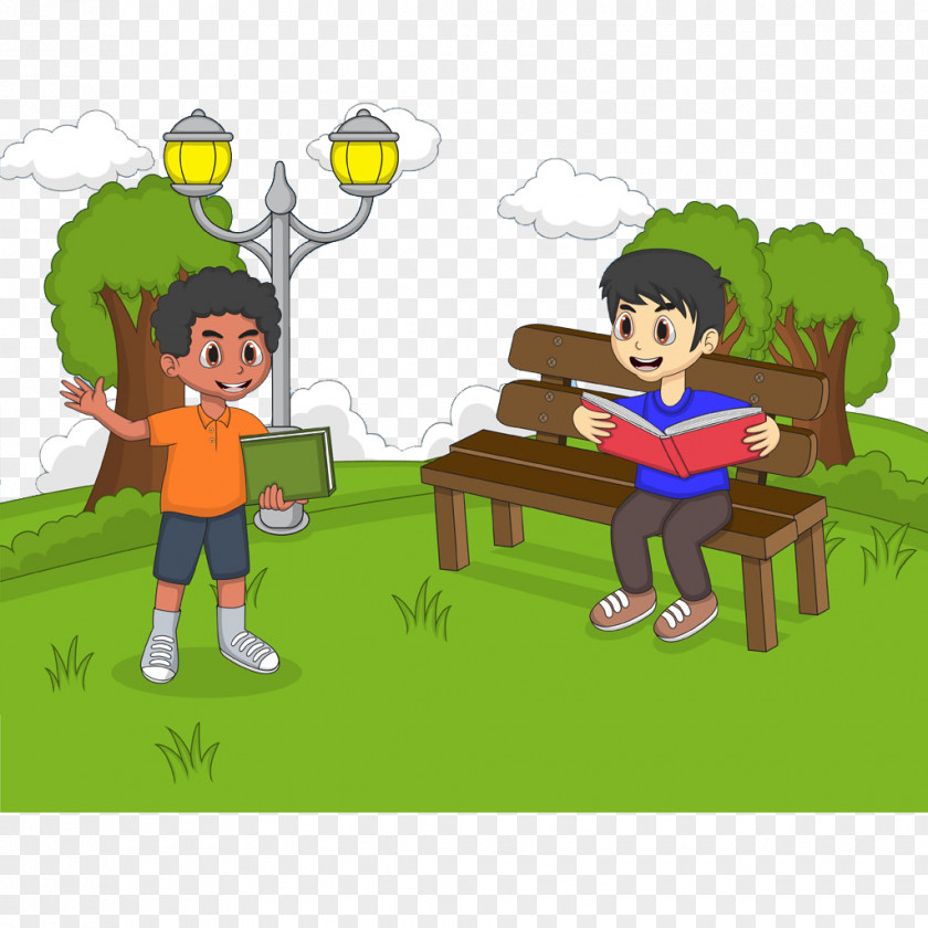 Cartoon Park Chendu Royalty-free Reading Clip Art PNG