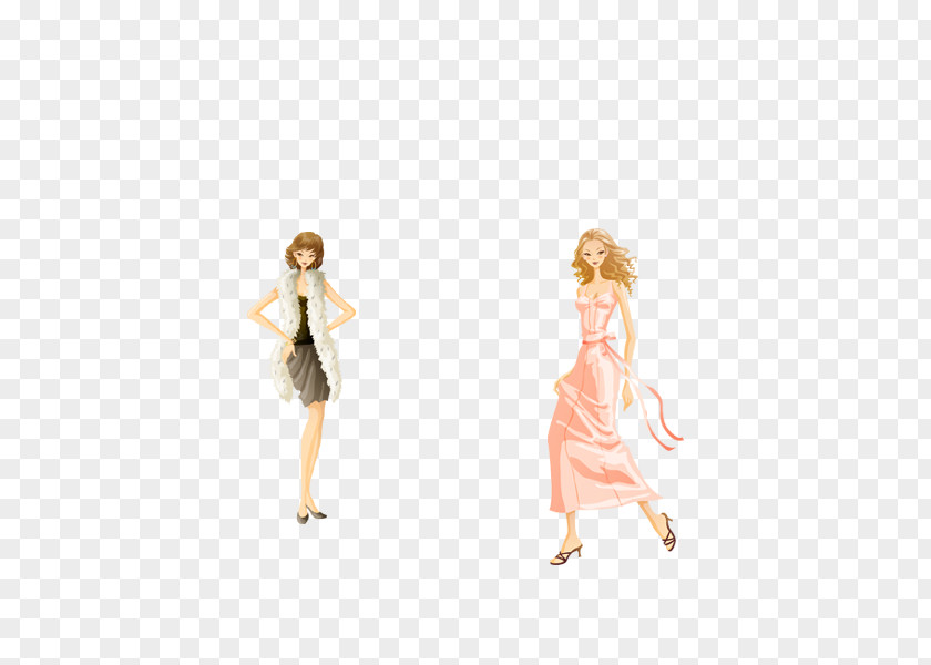 Cartoon Shopping Woman Flat PNG