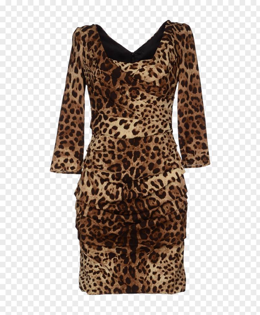 Dolce & Gabbana Clothing Dress Leopard Sleeve Animal Print PNG