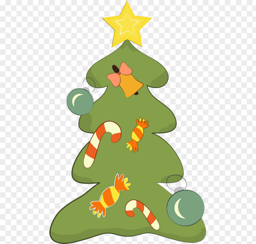 Green Painted Christmas Tree Illustration PNG