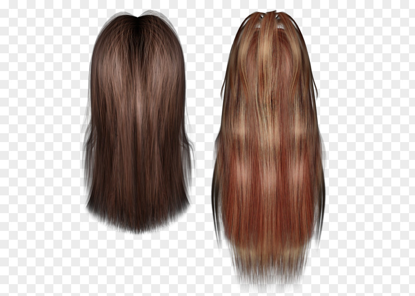 Hair Wig Brown Long PNG