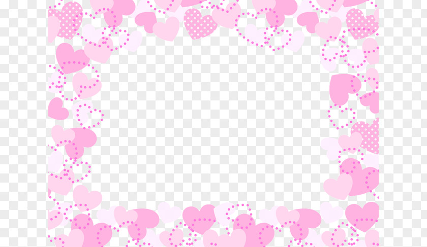 Pink Heart Pattern Petal PNG