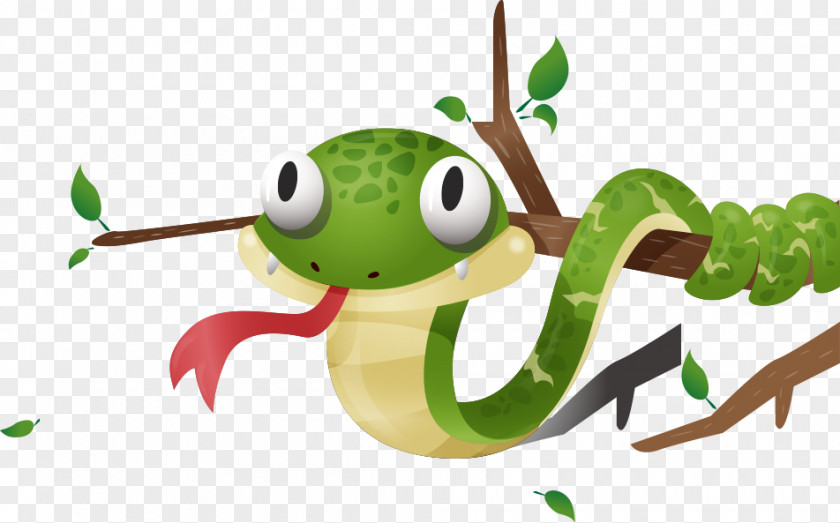Vector Cartoon Snake Poster Illustration PNG