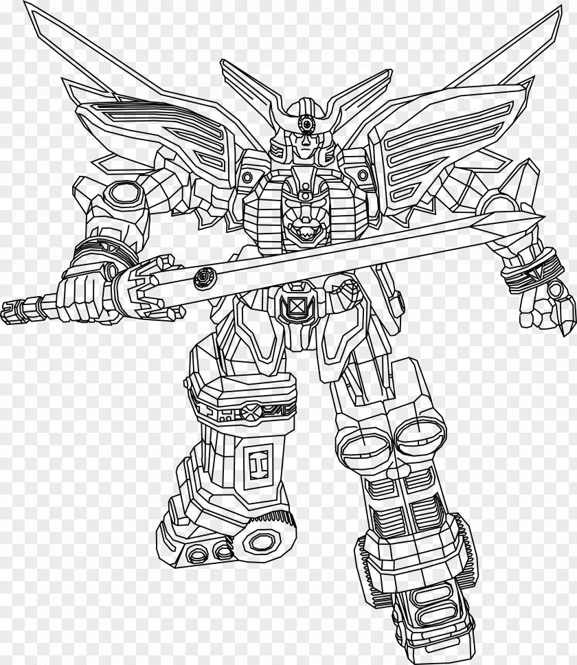 Power Rangers Zeo Drawing Zord Line Art Sketch PNG