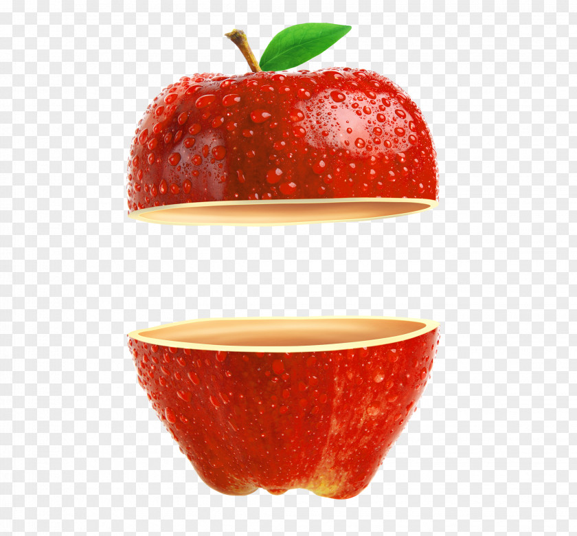 Red Simple Cut Apple Decoration Pattern Auglis Icon PNG