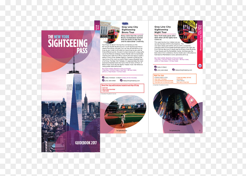 Sightseeing Map The SightSeeing Pass NYC Brochure Guidebook Idea Graphic Design PNG