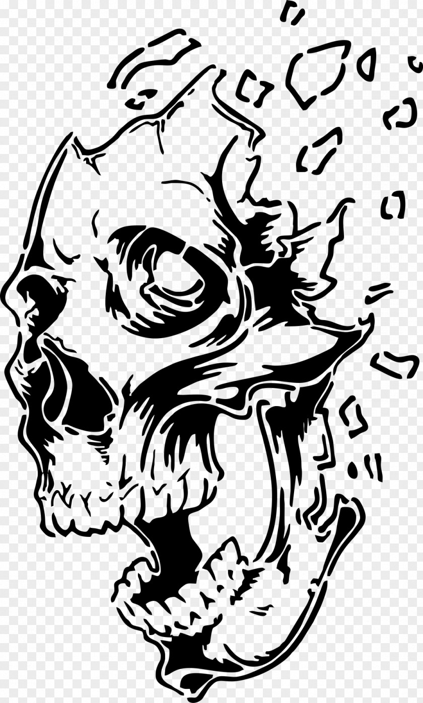 Skull Stencil Airbrush Drawing Art PNG