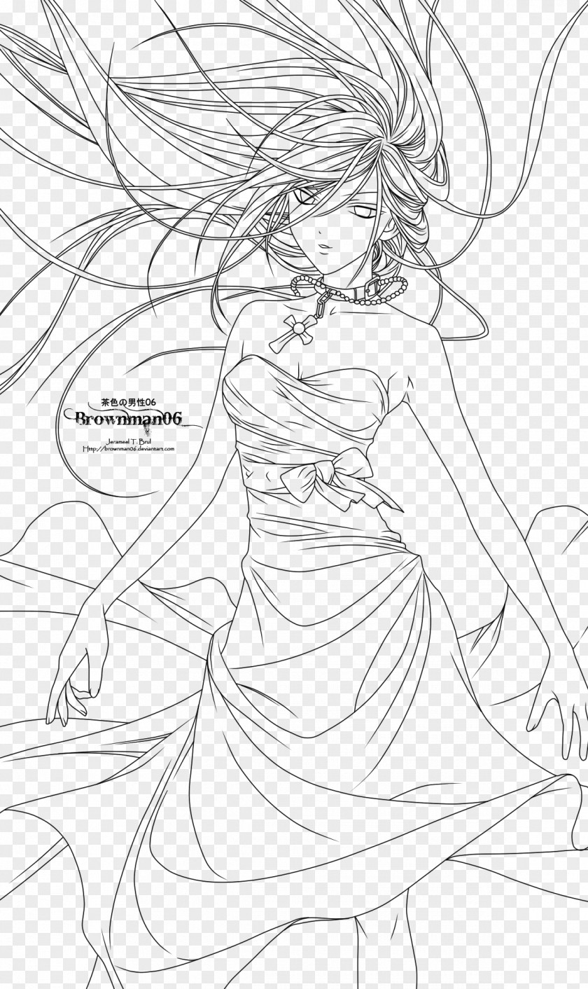 Woman Line Art Drawing PNG
