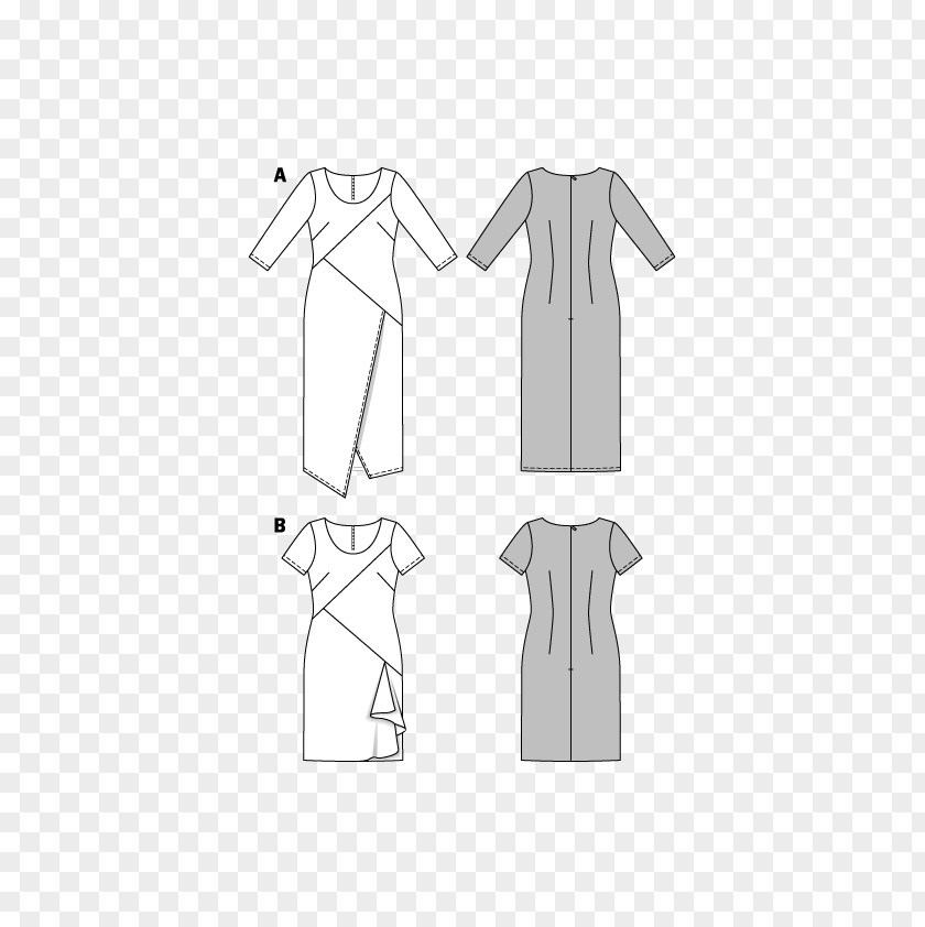 Kimono Pattern T-shirt Dress Shoulder Collar PNG