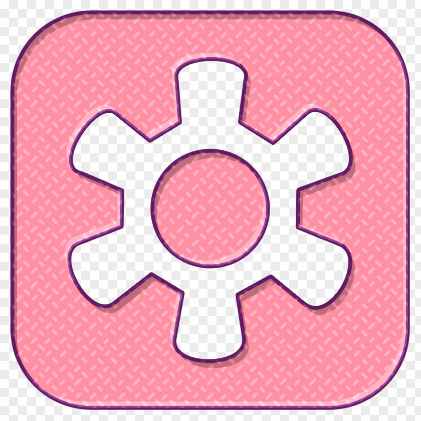 Sticker Pink Cogwheel Icon Gear Options PNG