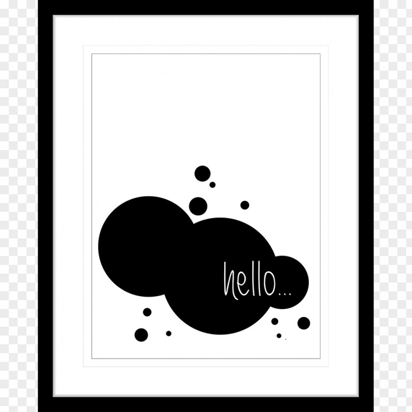 Typo Black And White Watercolor Painting PNG