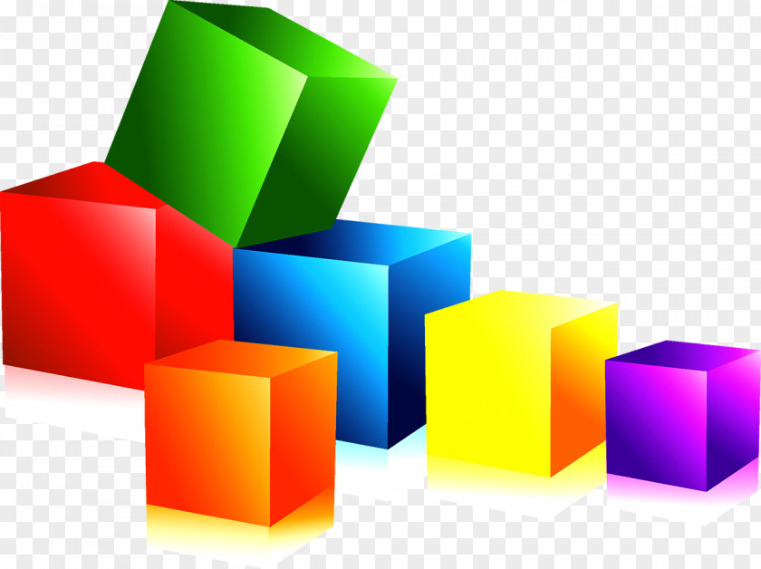 Colorful Cube Geometry Abstraction Graphic Design PNG