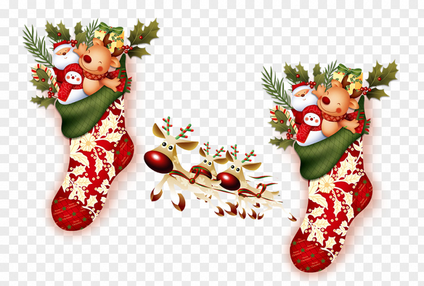 Creative Christmas Shoes Santa Claus Stocking Decoration PNG